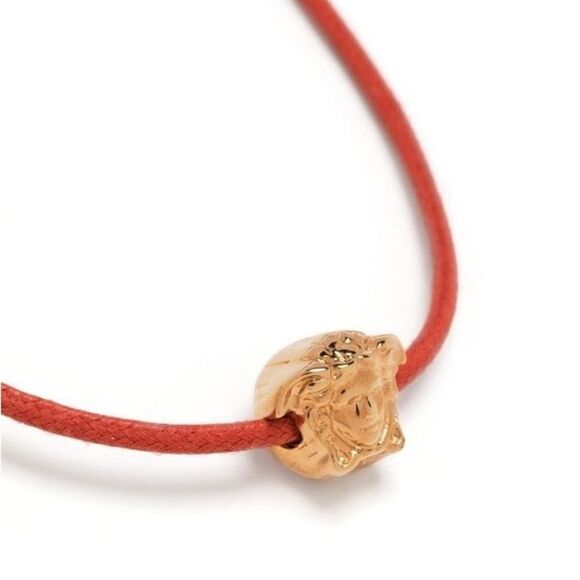 $625 Versace Unisex NWT Medusa Head Charm Cord Adjustable Necklace - Picture 4 of 9